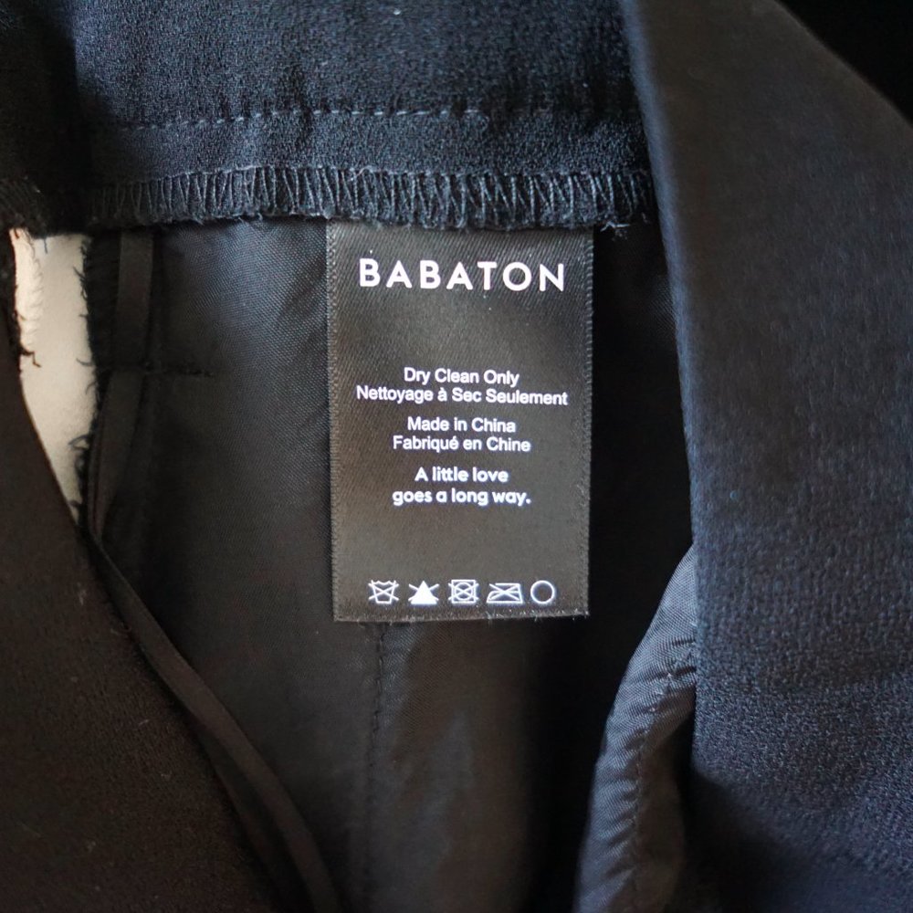 Aritzia Babaton Conan Cropped Pant in Black/White Stripe Size 2 - Picture 6 of 11